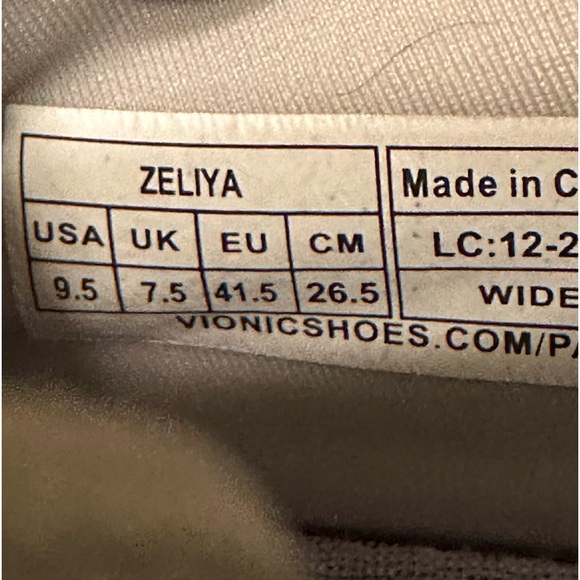 Vionic Zeliya Gray Lilac Peach Pink Orthotic Walking Fabric Lace Up Shoes 9.5 Wd - Picture 9 of 15